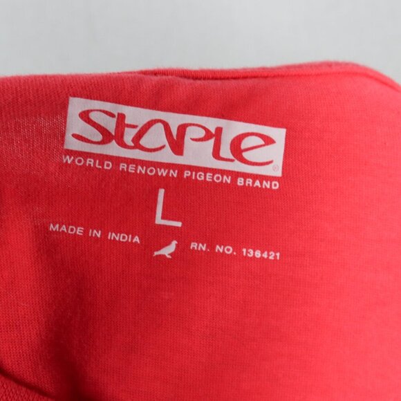 Staple Pigeon Logo Coral Men's Large Crew Neck T-shirt - Picture 4 of 5